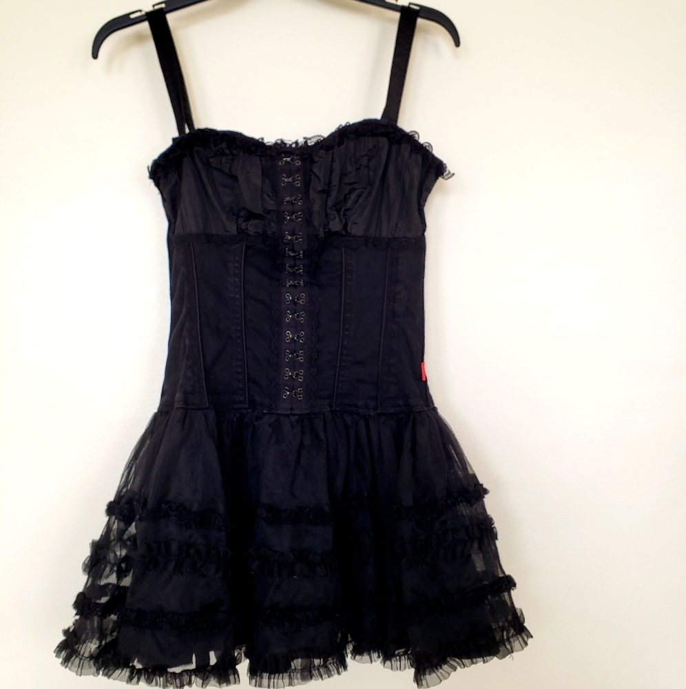 Black Tripp Corset Minidress: Size S